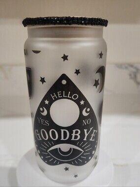 Frosted Libby Glass with Bamboo Lid " Planchette" (LAST IN STOCK)